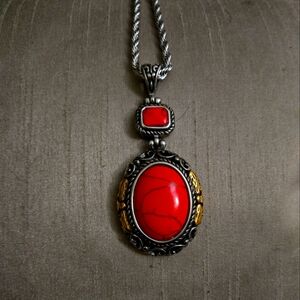 Elegant Red Pendant Necklace
